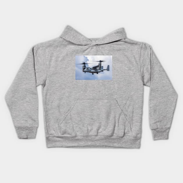 USMC MV-22 Osprey Hovering Kids Hoodie by acefox1